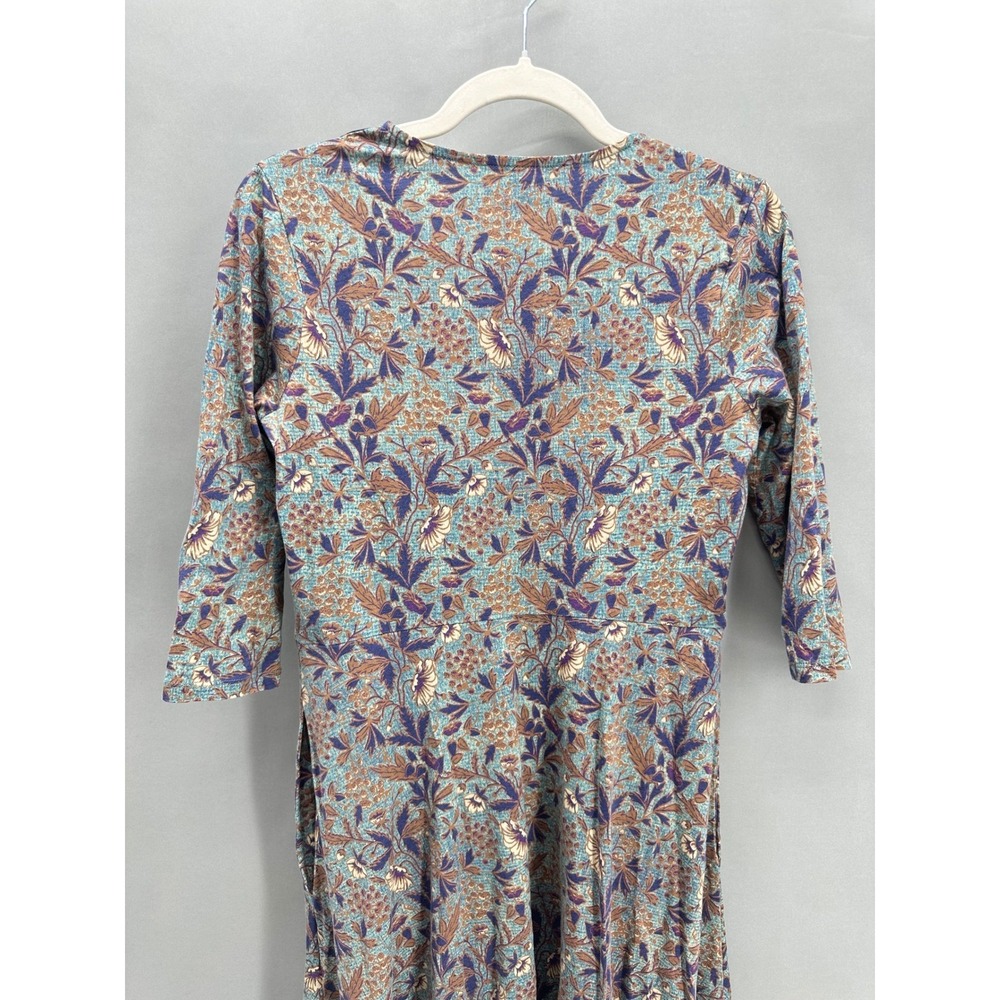 Peruvian Connection Tuscan Floral Dress Bluestone Maxi Small Boho Cottagecore - Picture 8 of 12